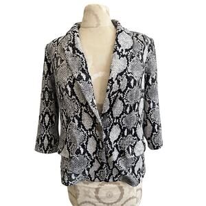 NYCC Women's Animal Print 3/4 Sleeve Blazer Medium